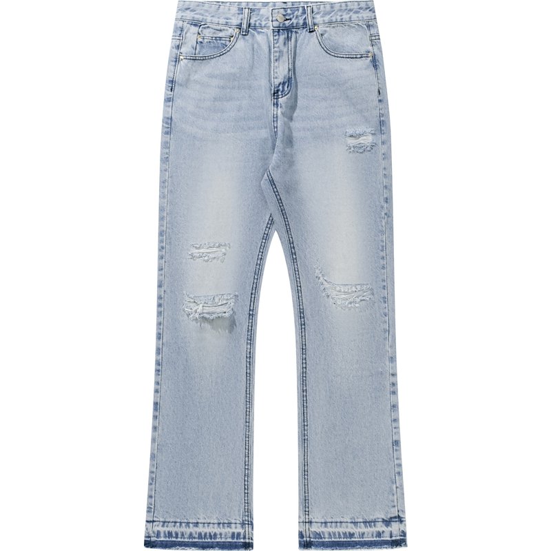 Men's Clothing Niche Trendy Brand Washed Old Loose Men's Hole Cleanfit Jeans