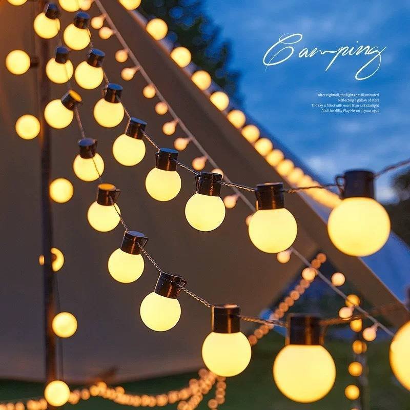 White LED Globe String Lights – Waterproof Plug-in & Battery/Solar Options For Camping, Canopy & Outdoor Decoration (IP44 Rated, PVC Shell)