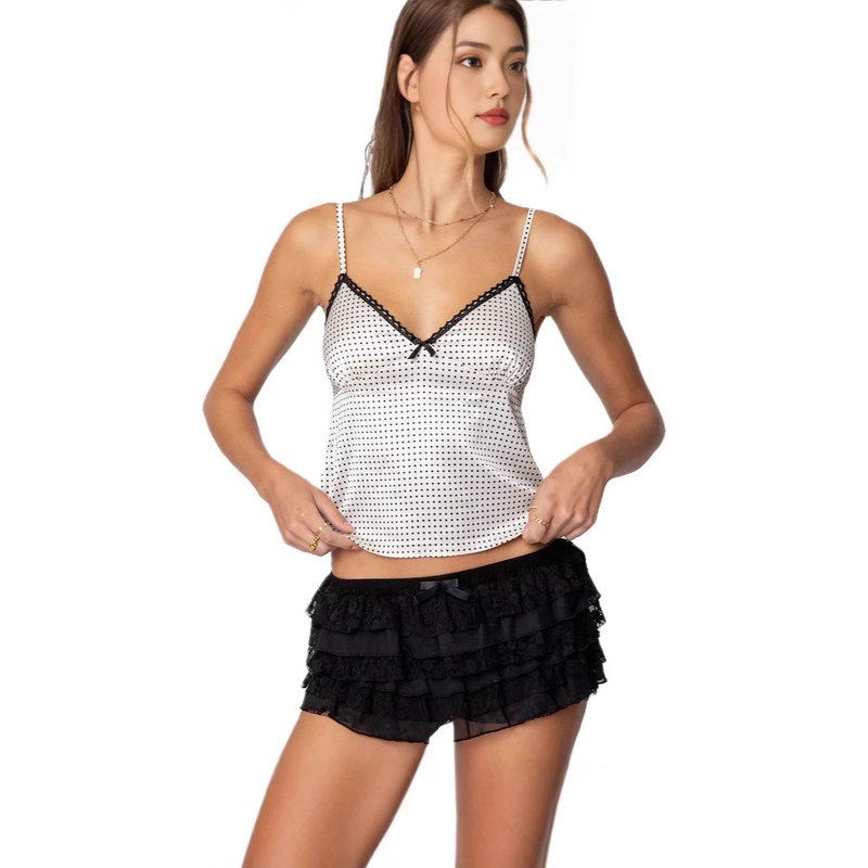 Women's Clothing Hot Girl Small Vest Satin Satin Lace Suspender Top