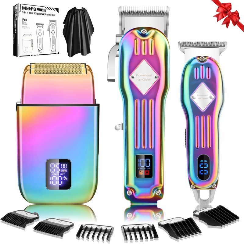 Professional Hair Clippers for Men & T-Blade Trimmer Set,Electric Razor Shavers for Men Barber Clippers for Hair Cutting Kit Rechargeable