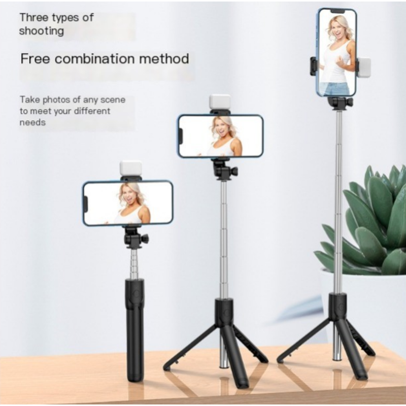 Hot Selling Bluetooth Phone Selfie Stick Multifunctional Live Streaming Camera, Fill Light, Fold In One Three Legged Phone Holder