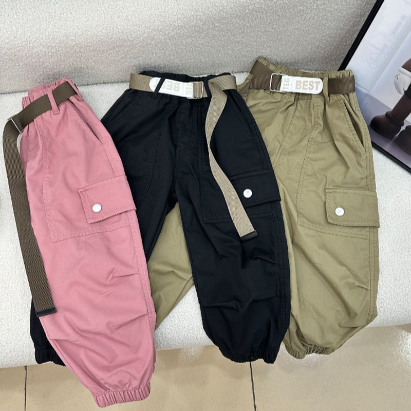 Kid's Clothing 2025 new overalls girls Korean casual pants loose fashion children's stylish cotton trousers trend
