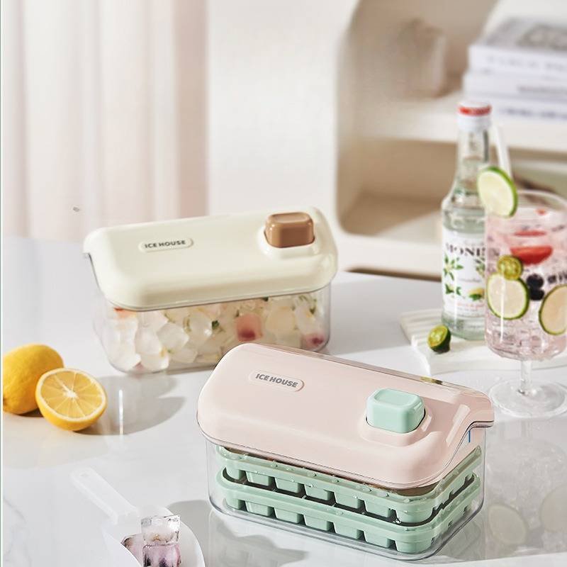 Other Kitchen Specialty Tools Snow House Ice Cube Tray With Lid Scoop 2 Layer Large Capacity Silicone Mold For Perfect Ice Cubes