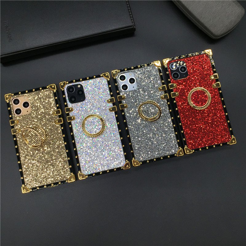 Luxury Bling Glitter Square Case For iPhone 13 X XS Max XR Sequins Cover Phone Cases for iphone 14 PRO MAX 12 11 7 Plus 8 6 6S