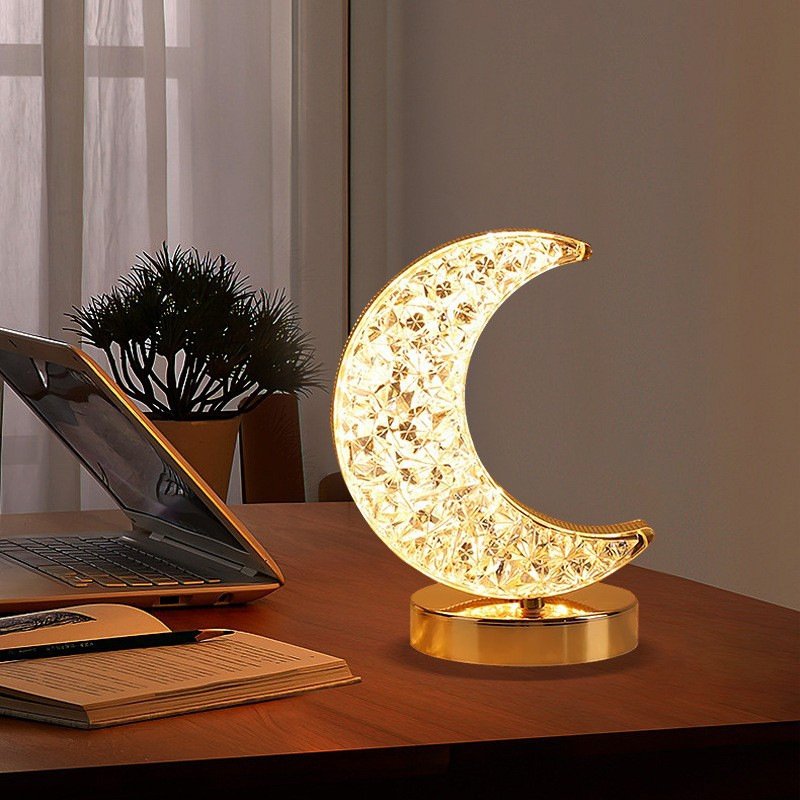 Moon atmosphere living room bedroom decoration desk lamp, USB charging, eye protection