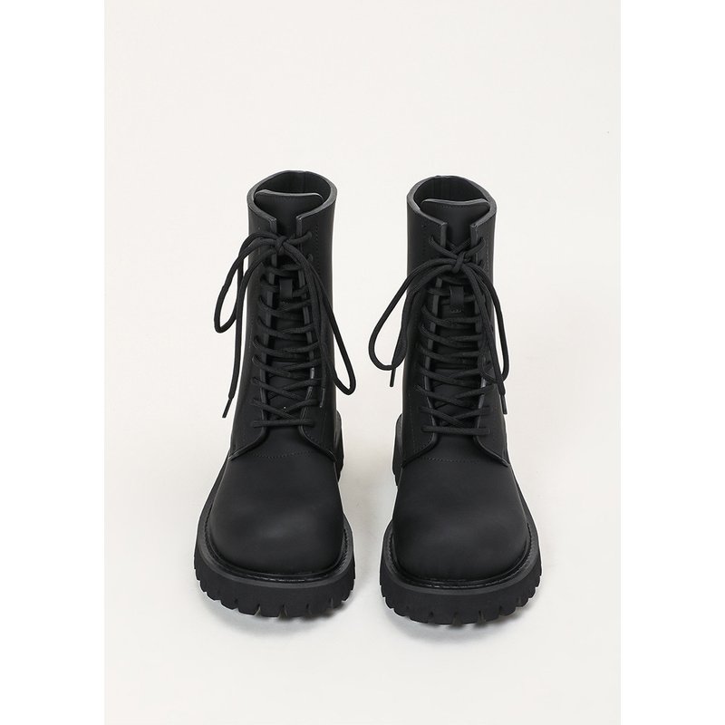 Men's Big Genuine Leather Thick Soled Straps,English Style Round Toe Short