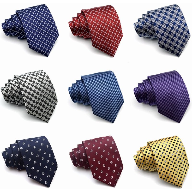 8CM Men's Formal Business Tie Multi color Checkered Pattern Series