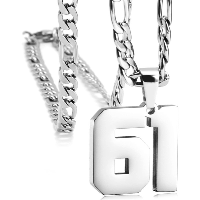 Men's Jewelry Athlete Stainless Steel Sports Number Necklace Baseball Basketball/football Team Inspired Jewelry