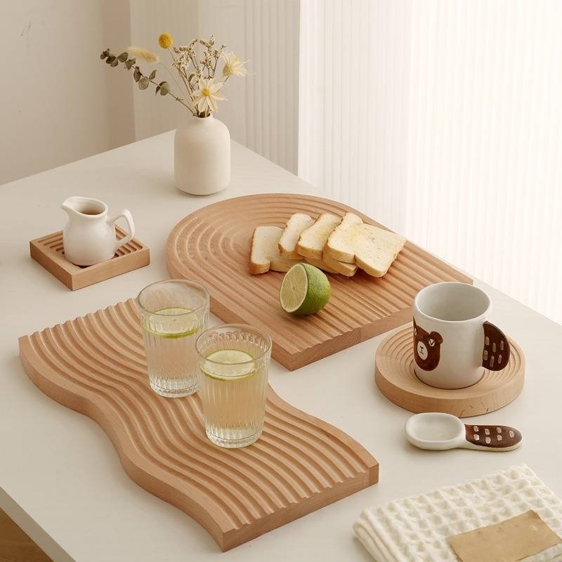 Irregular Wooden Tray – Japanese Style Decorative Serving Tray For Aromatherapy Desserts & Home Organization​