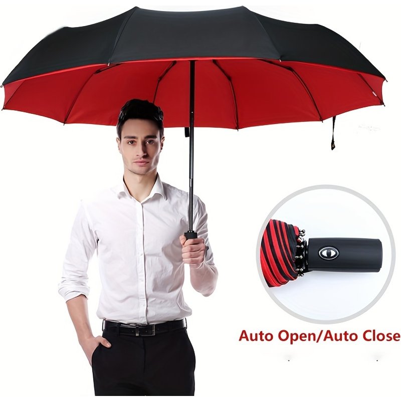 Automatic 10 Ribs Waterproof Compact Folding Umreblla, Lightweight Portable Casual Umreblla, Ideal Gifts For Friends