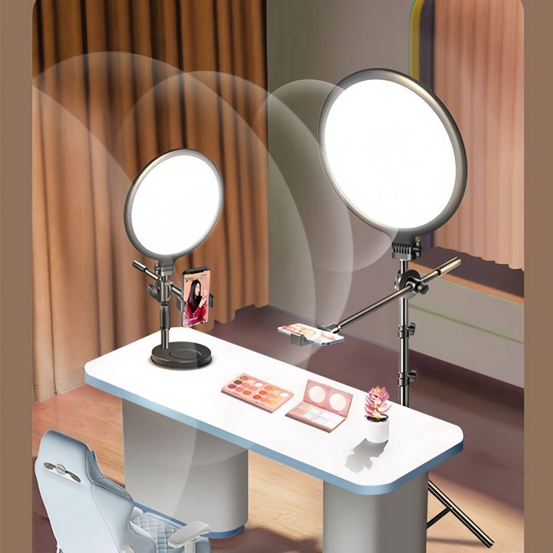 Professional LED Ring Light With Adjustable Stand & Remote – 3-Color Temperature Dimmable Beauty Light For Live Streaming