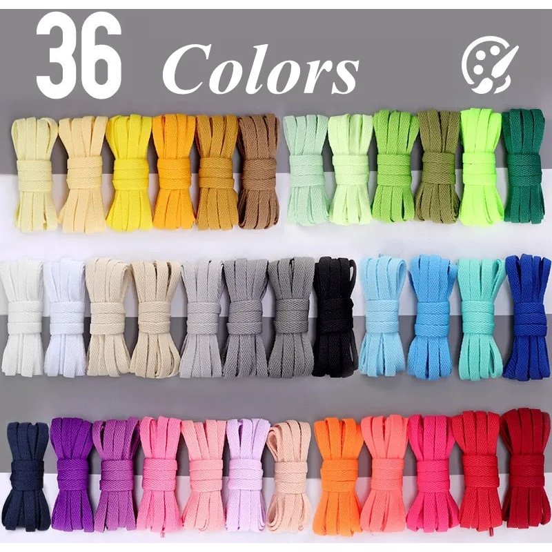Flat Sneakers Shoelaces Canvas Basketball Shoelace Black White Color Classic Shoes laces 36colors Shoe Lace Accessories