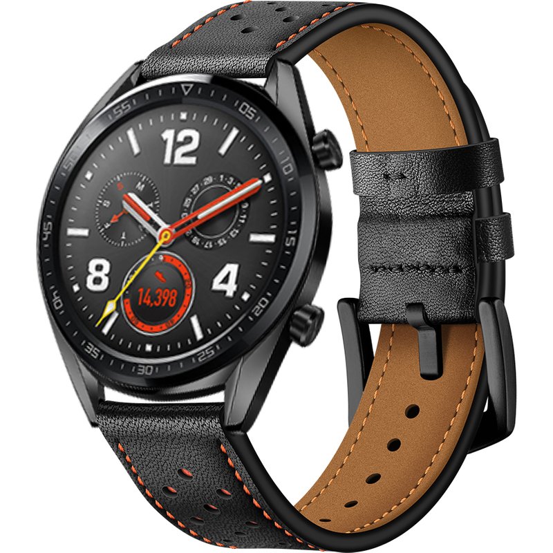 22mm 20mm leather strap for Samsung Galaxy watch 3 Active2 Gear S3 Huawei watch GT GT2 Breathable high-end strap for Amazfit GTR