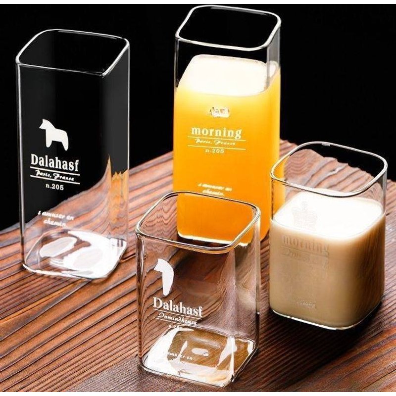 Drinkware Nordic Glass Cup Simple Internet Celebrity Water Cup Heat Resistant Glass Cup Household Juice Drink Cup Milk Cup Tea Cup