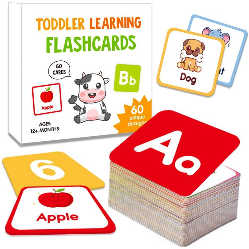 Cognitive Cards Children's Cartoon English Flash Cards Alphabet Shapes Animals Learning Education Early Education Cards