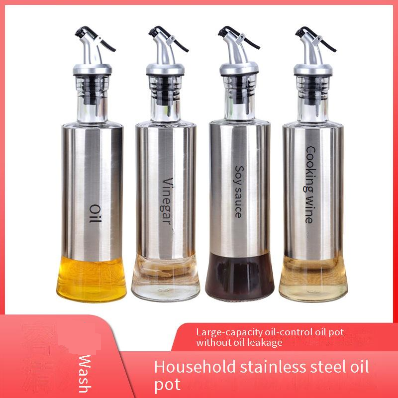 Home & Garden Oil Pot Household No Oil Leakage No Oil Hanging Kitchen Thickened Soy Sauce Glass Oil Bottle Set Leak Proof Combination Pack