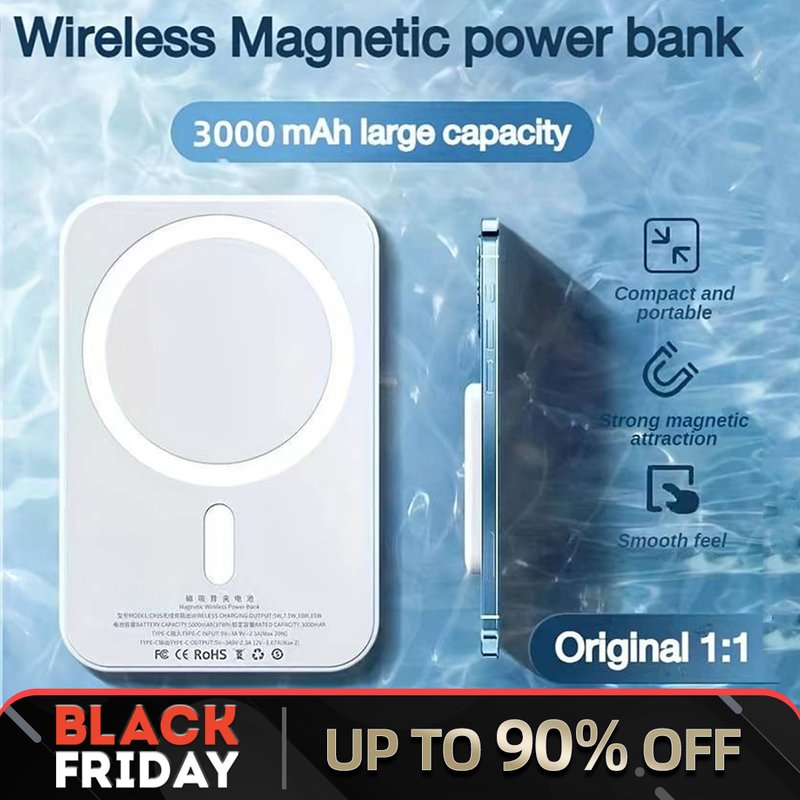 Chargeur magnétique sans fil 3000mAH, batterie externe Portable pour IPhone14/14Plus/14Pro/14ProMax /13/13Pro/13ProMax /12/12Pro/12ProMax