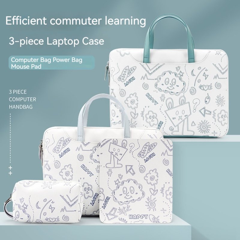 Laptop Bag The 2025 New Type Of Cute Cartoon Printed Computer Bag Suitable For Applo Macbook 14-inch And 15.6-inch Laptop Power Packs