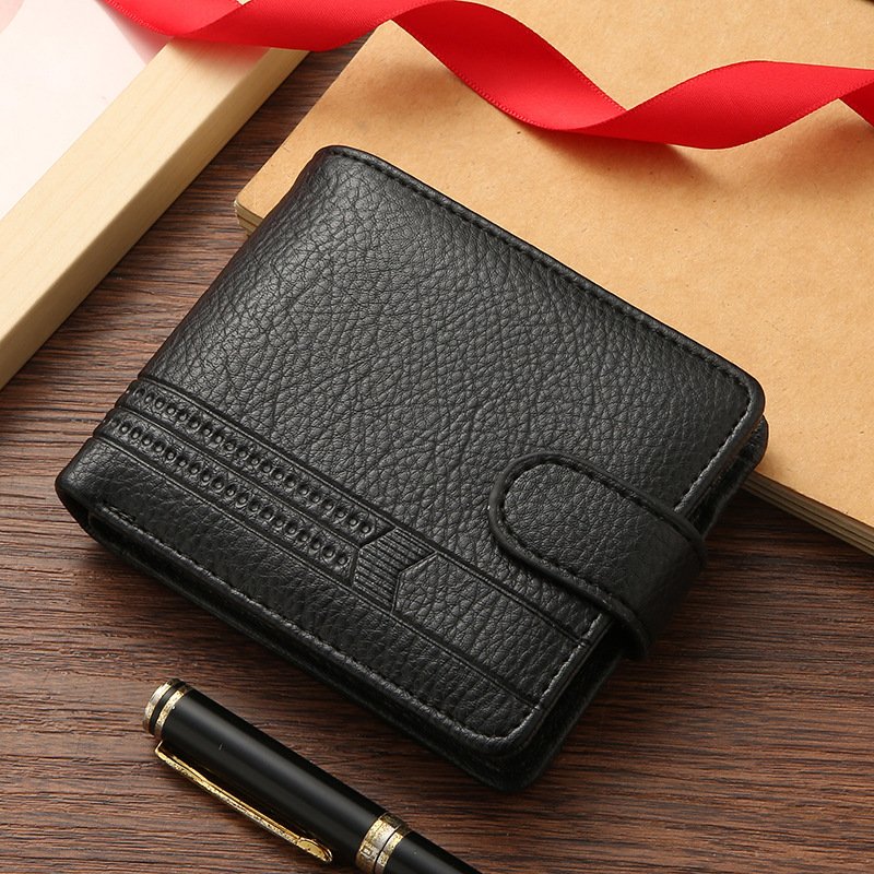 Men's Wallet Men's Wallet, Short Pu Leather Zipper Buckle Wallet, Purse, Coin Purse