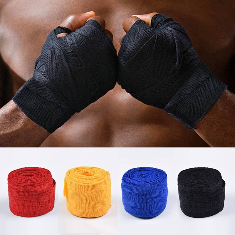 Bandage de boxe professionnel en pur coton, bande de résistance pour le sport et le fitness, absorbant la transpiration, protège-mains élastique, sangle d'assistance pour la boxe