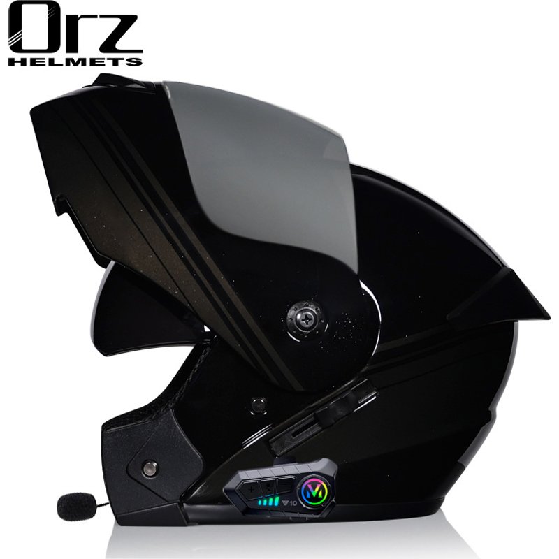 Motorcycle Accessories & Parts Bluetooth Helmet Men's and Women's Flip Up Helmet Personality Cool Double Lens Summer Internet Celebrity Hat