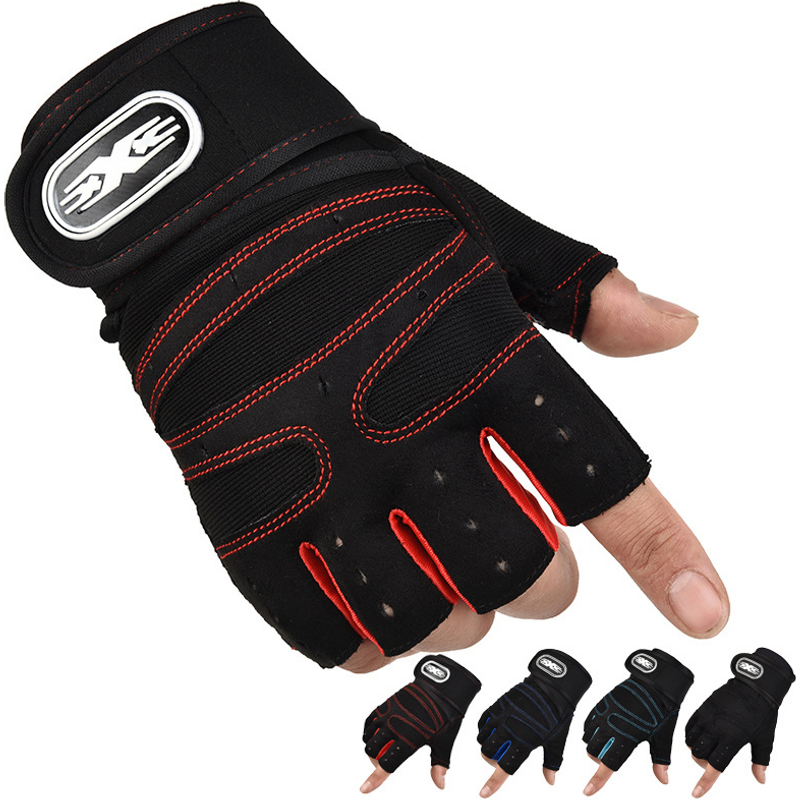 Unisex Fitness Gloves Half Finger Men's And Women's Non-slip Breathable Weight Lifting Hand Training Long Wrist Riding Gloves