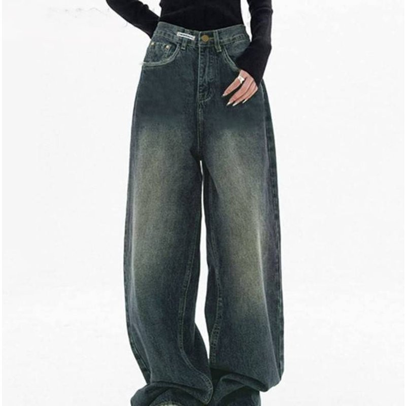 Women's Clothing Supply Fashion Retro Design Women's Loose Floor Length High Waist Slim Wide Leg Pants