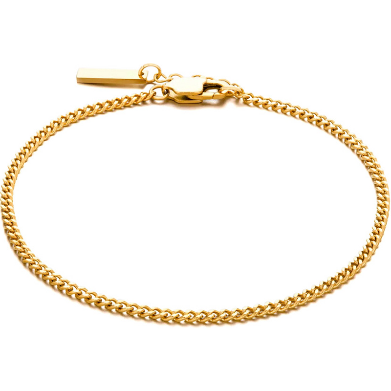 Men's Jewelry Stainless Steel Cuban Chain Bracelet Simple Temperament Adjustable Non Fading Hand Jewelry