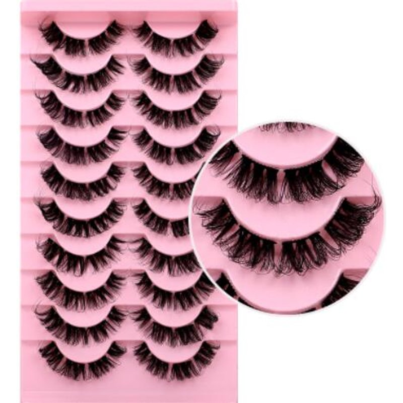 10 pairs of artificial false eyelashes large curl three-dimensional mink hair false eyelashes