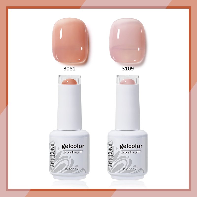Arte Clavo 2PCS/SET Jelly Color Nail Gel Polish Set Base Top Coat Varnish Soak Off UV Gel LED Semi Permanent All For Manicure