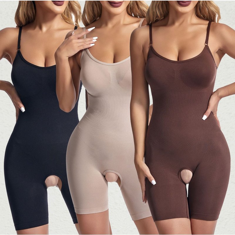 Women's clothing plus size women's body tights, belly tightening, butt lifting, breast support, open-fit one-piece body shaping garments