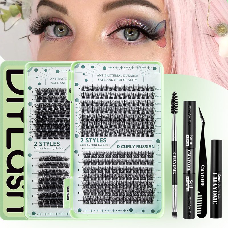 Hot melt single cluster DIY grafting false eyelashes Fox eye cat eye large capacity single cluster false eyelashes