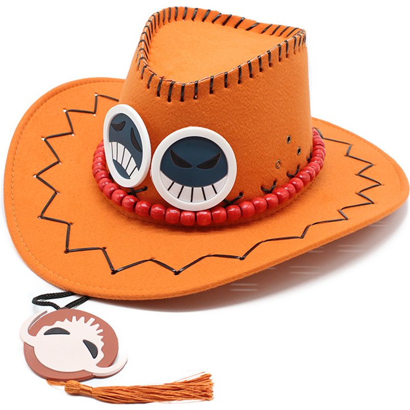 Pirate King Fire Fist Ace Same Western Cowboy Stage Performance Props Leisure Sunshade Beach Hat Male