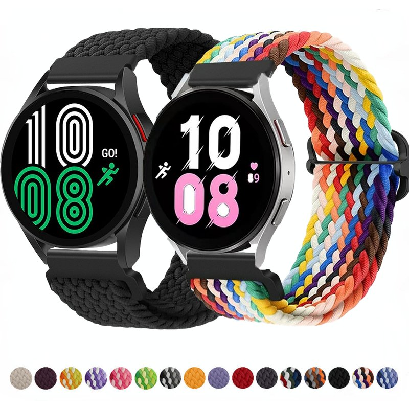 20mm Braided Solo Loop Strap For Samsung Galaxy Watch 5/4 44mm 40mmNylon Elastic Bracelet For Samsung Watch 5 Pro 45mm/4 Classic
