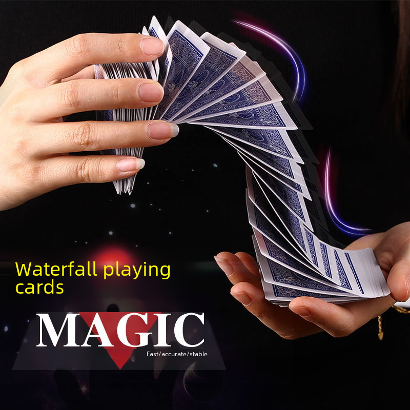 Factory Direct Waterfall Card Color Elevator Poker Magic Poker Strange Close-up Magic Props Wholesale
