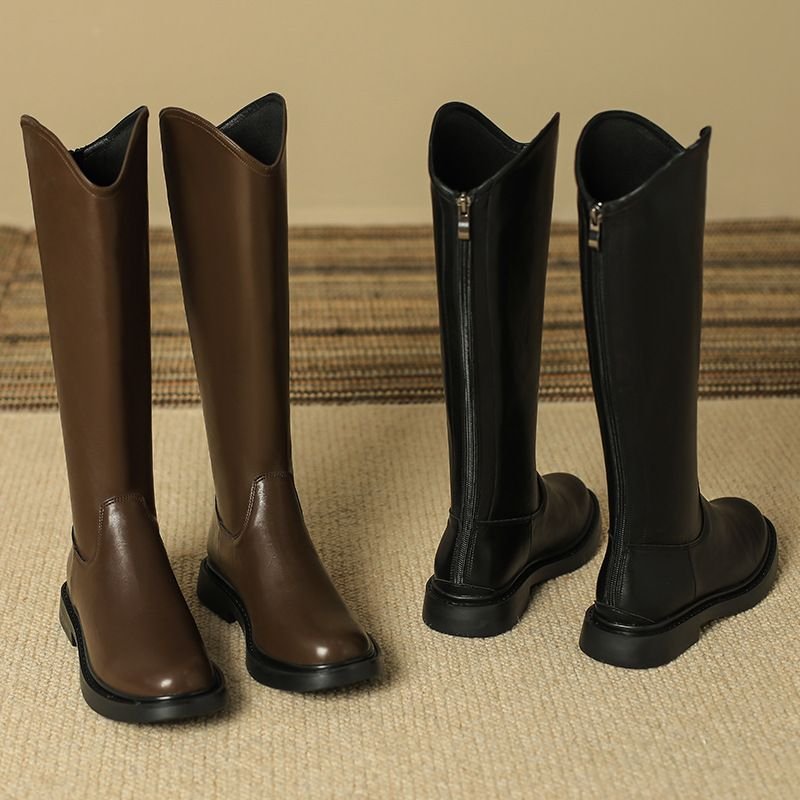 Autumn Winter Flat Bottomed Oversized Thick Legs Feet, Wide and Chubby Mm Long Bo, Not Exceeding Knee Height, High