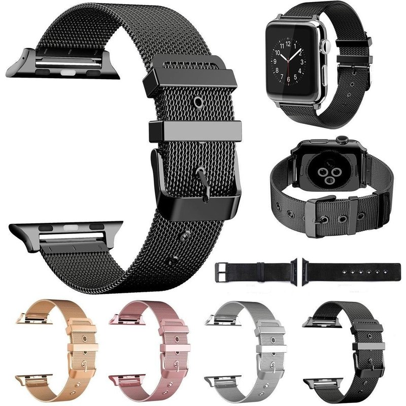 Strap for Apple Watch Band 42mm 38 40 44mm Stainless Steel Metal Bracelet Mesh Belt Watchband for Iwatch Serise 7 6 5 se 4 3 2 1