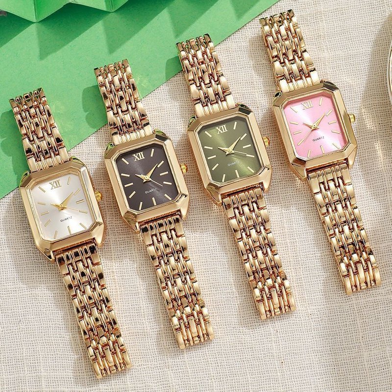 Women's Watches New Light Luxury Steel Band Women's Watch Female Student Fashion Simple Square Quartz Watch