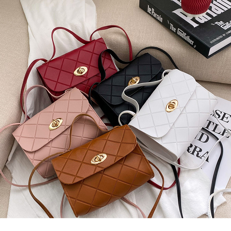 Diamond-striped Small Square Bag Women's Tote Bag Fashion Bag