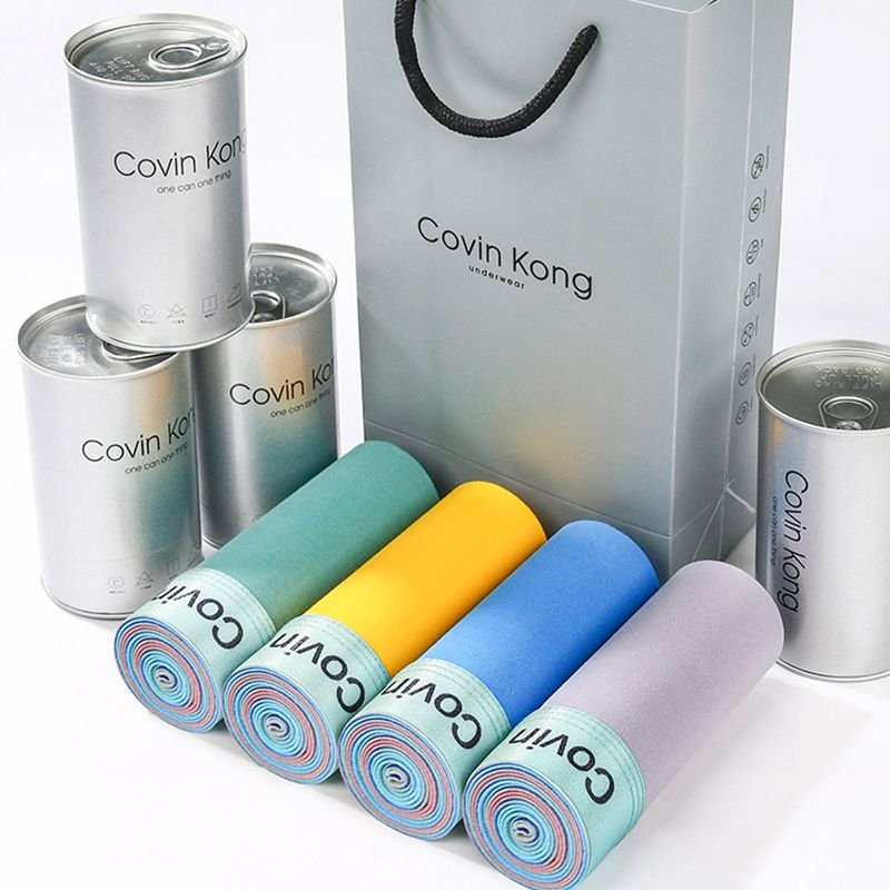 4PCS Boxer Shorts Large Size Seamless Cotton File Men's Boxer Shorts Summer Thin Section Siza L-3XL