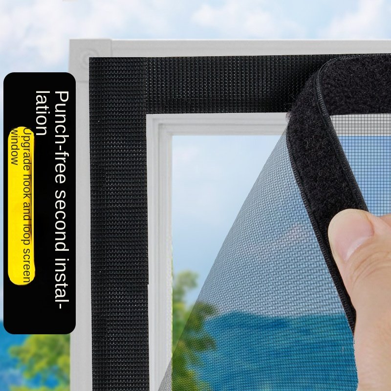 Window screen window net self-mounted screen curtain self-adhesive household window screen mesh Velcro punch-free sand window net mosquito net