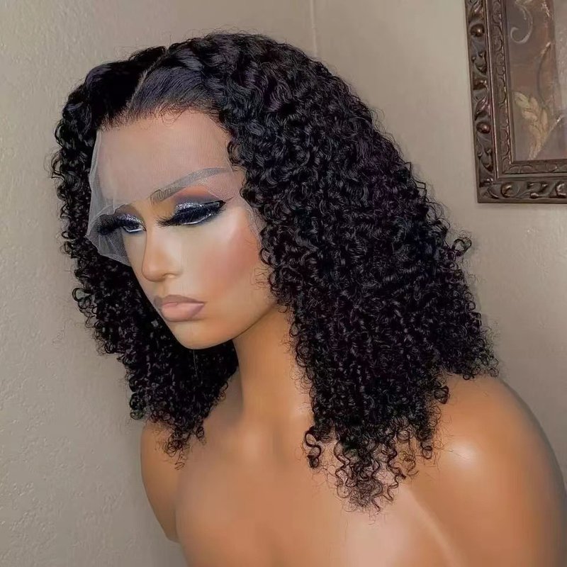 Front lace wig Lace headgear ladies small curly wig high temperature silk chemical fiber long curly hair wig found goods