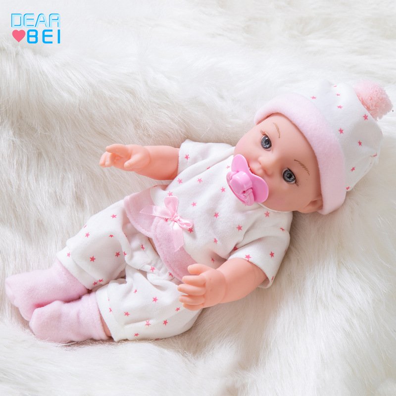 Soft Gel Baby 12 Inch White Baby Fashion Dress Up Doll Doll Doll For Girl Play House Toy Reborn Doll