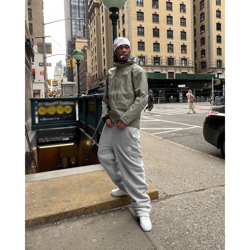 Pantalon de survêtement pour homme, cordon élastique, fermeture éclair, couleur unie, décontracté, style hip-hop, rap, streetwear, années 2000