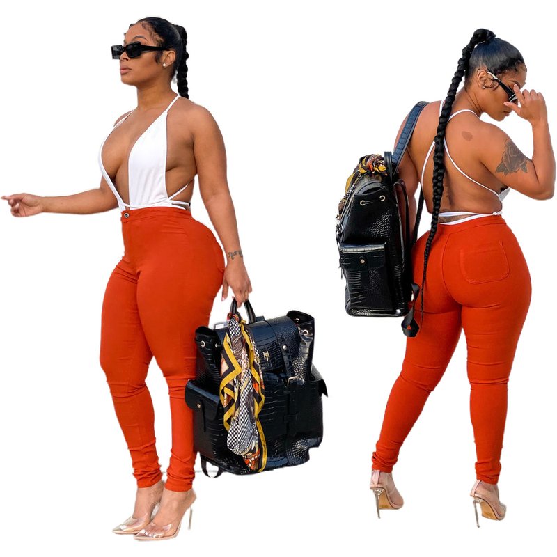 Women's Solid Color Casual Slim Denim Pants