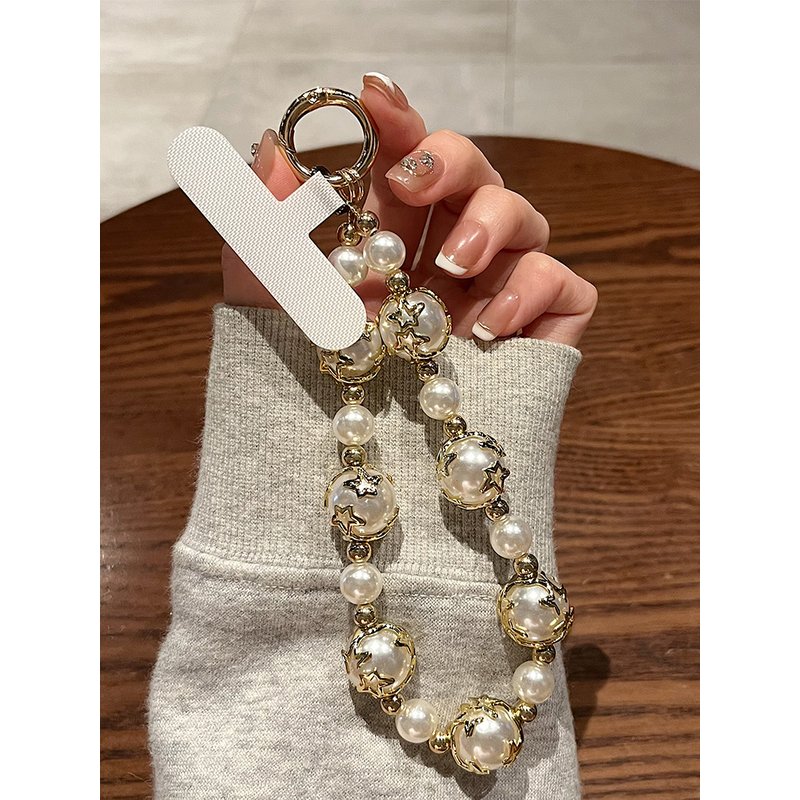 Light luxury mobile phone chain pendant, sparkling diamond, thousand diamond high-end bead wrist bracelet, rope hanging