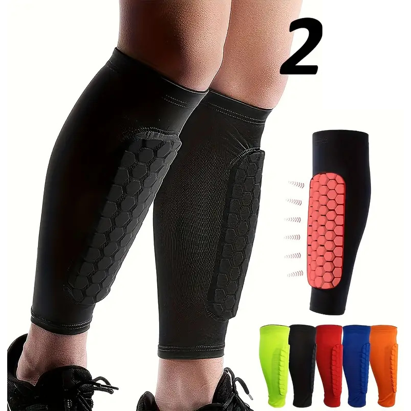Honeycomb Calf Guard Lycra Professional Silicone Non Slip Football Sports Calf Protector Basketball Game Anti Collision Leg Guard