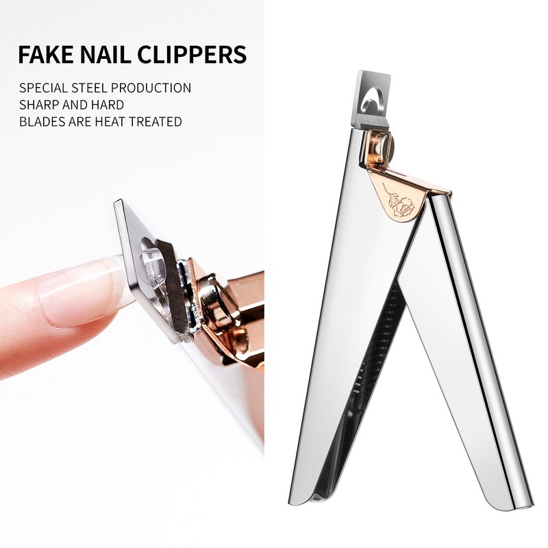 Cuticle Scissors Nail Salon Rose Straight Cut False Nail Scissors French Nail Clippers U Shaped Flat Cut Nail Pieces