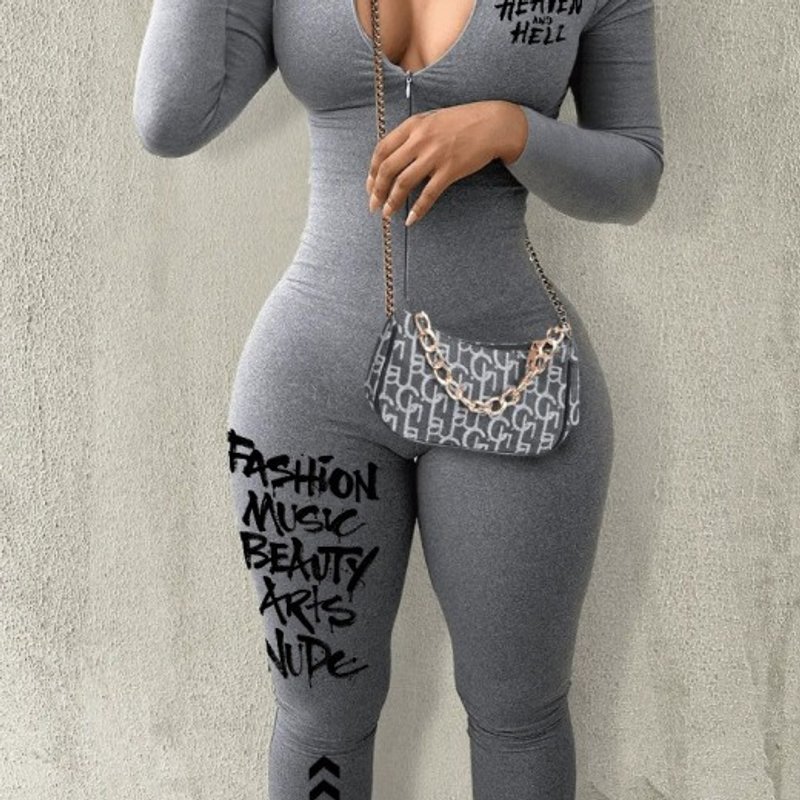 Women's fashion long-sleeved trousers women's jumpsuit