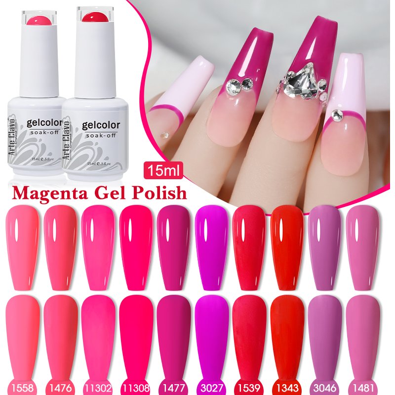 Arte Clavo Pink Series Gel Nail Polish All For Nails 15ml Soak Off UV LED Semi-permanent Solid Nail Gel Varnish At Home DIY